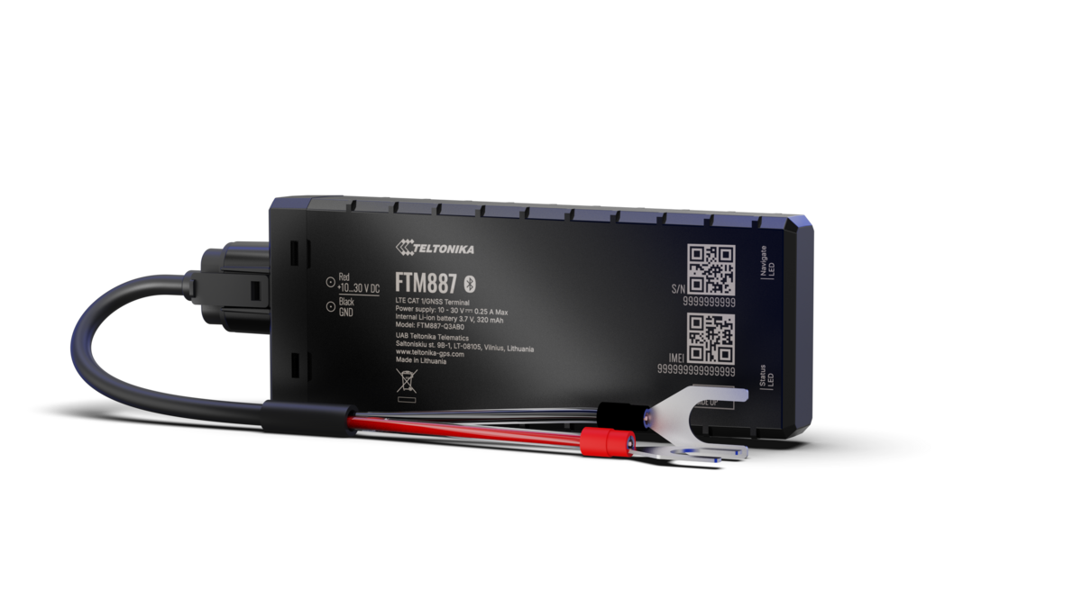 Teltonika FTM887 battery-mounted GPS tracker - side view