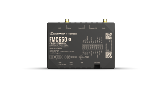 Teltonika FMC650 professional GPS tracker - front view